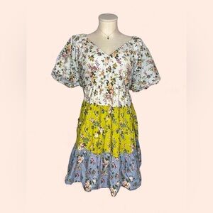 Multicolor Floral Mini Dress Woman’s L/XL